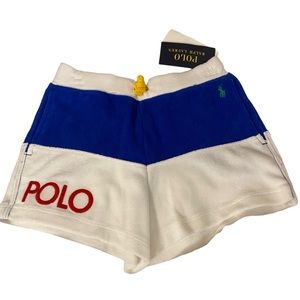 POLO RALPH LAUREN Girl’s Color Blocked Terry Shorts. Size: 6X